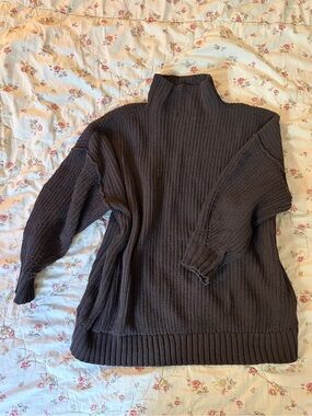 aerie Oversized Turtleneck Sweater - Chocolate Brown